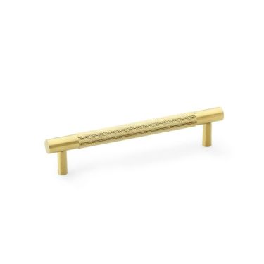 Click Here To Enlarge This Photo Of AW810-128-SBPVD - Alexander & Wilks Brunel Diamond Knurled T-Bar Cabinet Handle - Satin Brass PVD - 128mm Centres