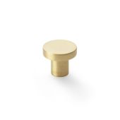 AW821-38-SB - Alexander & Wilks Plain Face Round Cupboard Knob - Satin Brass - 38mm