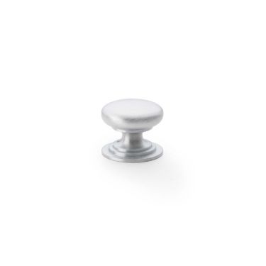 Click Here To Enlarge This Photo Of AW825-25-SN - Alexander & Wilks Round Cupboard Knob Integral Stepped Rose - Satin Nickel - 25mm