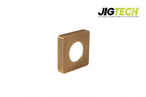 Click Here To Enlarge This Photo Of JTA5305 Jigtech Antique Brass Square Passage Cover Rose &lpar;pair&rpar;