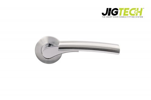 Click Here To Enlarge This Photo Of JTF1065-F Jigtech Polished Chrome&sol;Satin Chrome 'Ultro' Lever On Rose &lbrack;CE&rsqb;