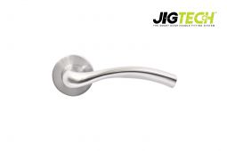 JTF1200-F Jigtech Satin Chrome 'Solar' Lever On Rose &lbrack;CE&rsqb;