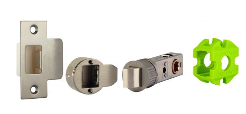 Click Here To Enlarge This Photo Of JTL4220-F Jigtech Satin Nickel&sol;Satin Stainless 57mm&nbsp; Smart Passage Latch -&nbsp;CE&sol;Fire Rated