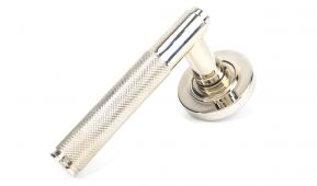 45667 From The Anvil Polished Nickel Brompton Lever on Rose Set &lpar;Plain&rpar;