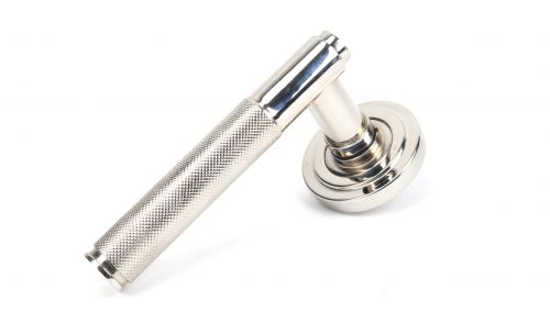 Click Here To Enlarge This Photo Of 45668 From The Anvil Polished Nickel Brompton Lever on Rose Set &lpar;Art Deco&rpar;