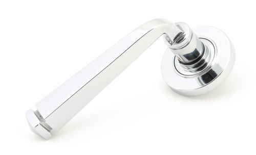 Click Here To Enlarge This Photo Of 45615 From The Anvil Polished Chrome Avon Round Lever on Rose Set &lpar;Plain&rpar;