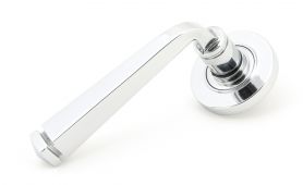 49949 From The Anvil Polished Chrome Avon Round Lever on Rose Set &lpar;Plain&rpar; - Unsprung