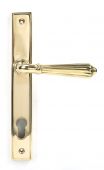 46547 From The Anvil Polished Brass Hinton Slimline Lever Espag&period; Lock Set - 92mm centres - 212mm screw centres