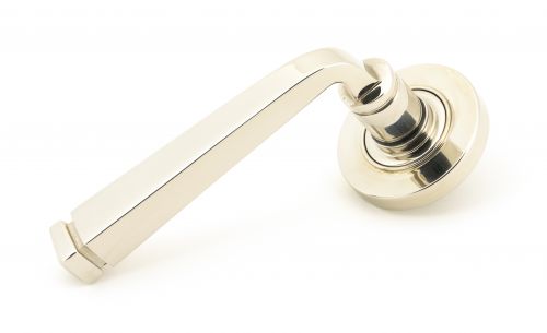 Click Here To Enlarge This Photo Of 45619 From The Anvil Polished Nickel Avon Round Lever on Rose Set &lpar;Plain&rpar;