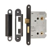 BAE5030MB&sol;R - Carlisle Brass Eurospec Residential Bathroom Lock 76mm Matt Black &lpar;Radius&rpar;