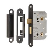 BAE5025MB&sol;R - Carlisle Brass Eurospec Residential Bathroom Lock 64mm Matt Black &lpar;Radius&rpar;