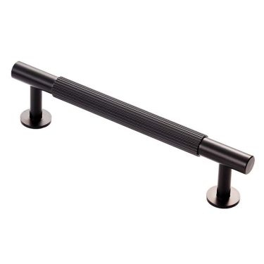 Click Here To Enlarge This Photo Of FTD710BMB - Carlisle Brass Fingertip Design 'Lines' Pull Handle 158mm &lpar;128mm c&sol;c&rpar; Matt Black