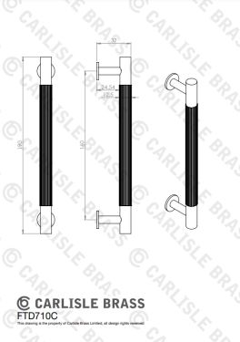 Click Here To Enlarge This Photo Of FTD710CCP - Carlisle Brass Fingertip Design 'Lines' Pull Handle 190mm &lpar;160mm c&sol;c&rpar; Polished Chrome