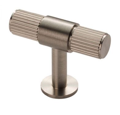 Click Here To Enlarge This Photo Of FTD711SN - Carlisle Brass Fingertip Design 'Lines' T-Bar Knob 50mm Satin Nickel