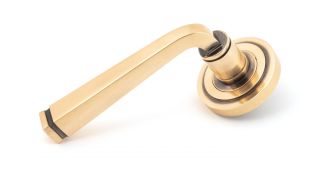 46094 From The Anvil Polished Bronze Avon Round Lever on Rose Set &lpar;Art Deco&rpar;