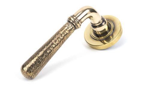 Click Here To Enlarge This Photo Of 46069 From The Anvil Aged Brass Hammered Newbury Lever on Rose Set &lpar;Plain&rpar;