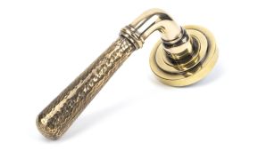 50038 From The Anvil Aged Brass Hammered Newbury Lever on Rose Set &lpar;Art Deco&rpar; - Unsprung