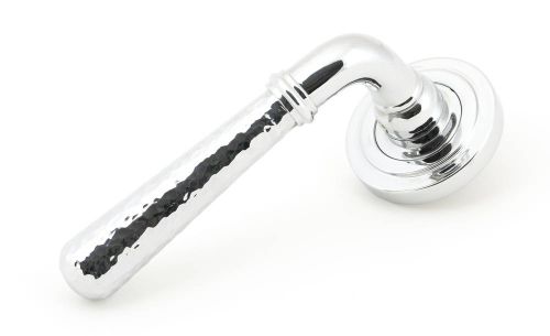 Click Here To Enlarge This Photo Of 50042 From The Anvil Polished Chrome Hammered Newbury Lever on Rose Set &lpar;Art Deco&rpar; - Unsprung