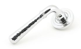 50042 From The Anvil Polished Chrome Hammered Newbury Lever on Rose Set &lpar;Art Deco&rpar; - Unsprung