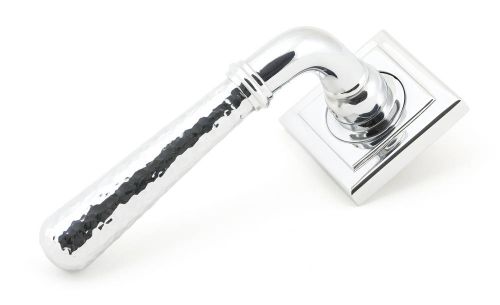 Click Here To Enlarge This Photo Of 50044 From The Anvil Polished Chrome Hammered Newbury Lever on Rose Set &lpar;Square&rpar; - Unsprung