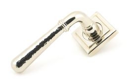 46080 From The Anvil Polished Nickel Hammered Newbury Lever on Rose Set &lpar;Square&rpar;