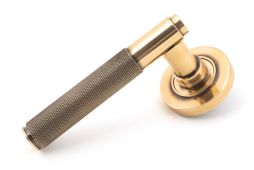 46101 From The Anvil Polished Bronze Brompton Lever on Rose Set &lpar;Plain&rpar;