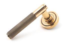 50104 From The Anvil Polished Bronze Brompton Lever on Rose Set &lpar;Art Deco&rpar; - Unsprung