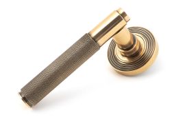 50105 From The Anvil Polished Bronze Brompton Lever on Rose Set &lpar;Beehive&rpar; - Unsprung