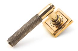 50106 From The Anvil Polished Bronze Brompton Lever on Rose Set &lpar;Square&rpar; - Unsprung