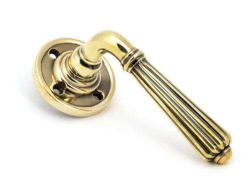 Click Here To Enlarge This Photo Of 50081 From The Anvil Aged Brass Hinton Lever on Rose Set - Unsprung