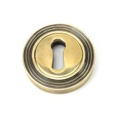 45685 From The Anvil Aged Brass Round Escutcheon &lpar;Beehive&rpar;