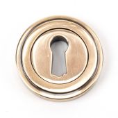 46118 From The Anvil Polished Bronze Round Escutcheon &lpar;Art Deco&rpar;