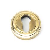 45708 From The Anvil Aged Brass Round Euro Escutcheon &lpar;Art Deco&rpar;