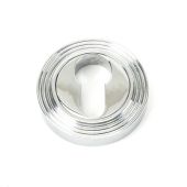 45713 From The Anvil Polished Chrome Round Euro Escutcheon &lpar;Beehive&rpar;