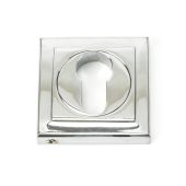 45714 From The Anvil Polished Chrome Round Euro Escutcheon &lpar;Square&rpar;