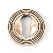 46127 From The Anvil Polished Bronze Round Euro Escutcheon &lpar;Beehive&rpar;
