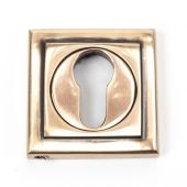46128 From The Anvil Polished Bronze Round Euro Escutcheon &lpar;Square&rpar;