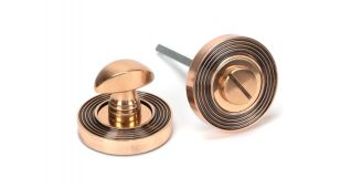 46111 From The Anvil Polished Bronze Round Thumbturn Set &lpar;Beehive&rpar;