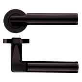 ZPZ030-ETB - Zoo Hardware Stanza 'Milan' Lever Handles on Round Screw on Rose - Etna Bronze &lpar;Designer Range&rpar;