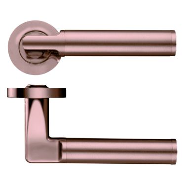 Click Here To Enlarge This Photo Of ZPZ030-TRG - Zoo Hardware Stanza 'Milan' Lever Handles on Round Screw on Rose - Tuscan Rose Gold &lpar;Designer Range&rpar;