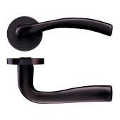 ZPZ050-ETB - Zoo Hardware Stanza 'Siena' Lever Handles on Round Screw on Rose - Etna Bronze &lpar;Designer Range&rpar;