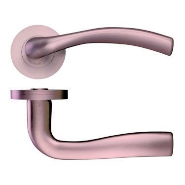 Click Here To Enlarge This Photo Of ZPZ050-TRG - Zoo Hardware Stanza 'Siena' Lever Handles on Round Screw on Rose - Tuscan Rose Gold &lpar;Designer Range&rpar;