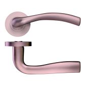 ZPZ050-TRG - Zoo Hardware Stanza 'Siena' Lever Handles on Round Screw on Rose - Tuscan Rose Gold &lpar;Designer Range&rpar;