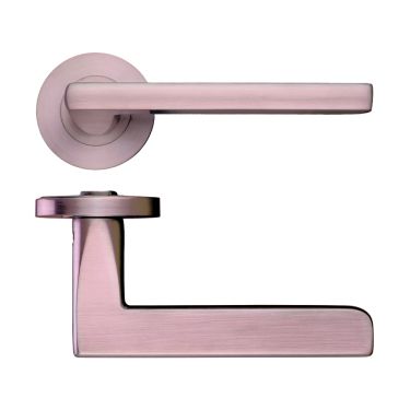 Click Here To Enlarge This Photo Of ZPZ070-TRG - Zoo Hardware Stanza 'Venice' Lever Handles on Round Screw on Rose - Tuscan Rose Gold &lpar;Designer Range&rpar;