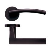 ZPZ080-ETB - Zoo Hardware Stanza 'Amalfi' Lever Handles on Round Screw on Rose - Etna Bronze &lpar;Designer Range&rpar;