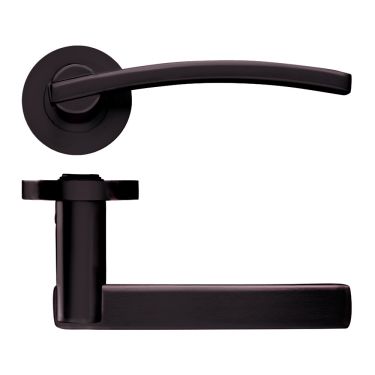 Click Here To Enlarge This Photo Of ZPZ100-ETB - Zoo Hardware Stanza 'Adria' Lever Handles on Round Screw on Rose - Etna Bronze &lpar;Designer Range&rpar;