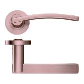 ZPZ100-TRG - Zoo Hardware Stanza 'Adria' Lever Handles on Round Screw on Rose - Tuscan Rose Gold &lpar;Designer Range&rpar;