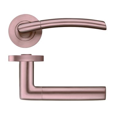 Click Here To Enlarge This Photo Of ZPZ140-TRG - Zoo Hardware Stanza 'Olympus' Lever Handles on Round Screw on Rose - Tuscan Rose Gold &lpar;Designer Range&rpar;