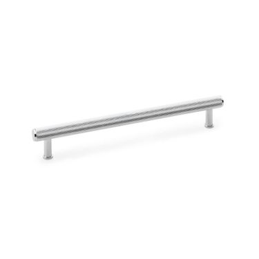 Click Here To Enlarge This Photo Of AW809-224-PC - Alexander & Wilks Crispin Knurled T-Bar Cupboard Pull Handle - Polished Chrome - 224mm Centres