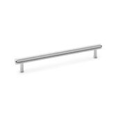 AW809-224-PC - Alexander & Wilks Crispin Knurled T-Bar Cupboard Pull Handle - Polished Chrome - 224mm Centres